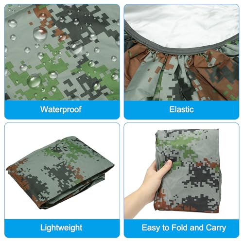 PATIKIL 100L Bicycle Rear Rack Rain Cover, Bike Trunk Rain Cover Waterproof Cycling Rain Cover for Mountain Cycling Hybrid Bike, L, Camouflage