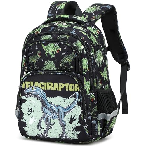 abshoo Cute Dinosaur School Backpack For Boys Elementary Kindergarten Kids School Bag (Dinosaur Black C) - color: Dinosaur Black C