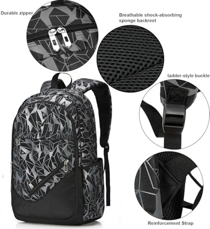 Travel Laptop Backpack, Business Slim Sturdy Water Resistant School Backpack, Gift for Men & Women, Fits 15.6 Inch Notebook - color: Black-gray