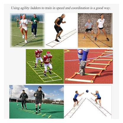 Agility Ladder, Speed Ladder, Cones Football Training Equipment, Speed Agility Set, for Indoor/Outdoor - size: 6m