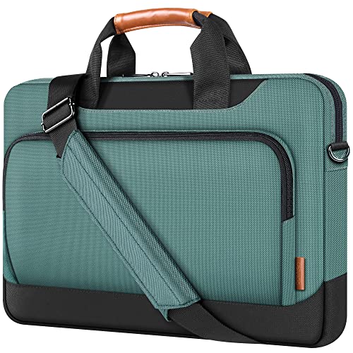 DOMISO 17-17.3 Inch Laptop Bag Large Capacity Shoulder Bag for Dell XPS/HP Pavilion 17/Lenovo Chromebook 317, Green - color: Green, size: 17 - 17.3 Inch