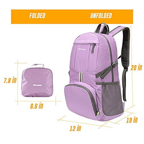 35L Lightweight Packable Backpack Waterproof Durable Hiking Travel Backpack Daypack - color: Pink