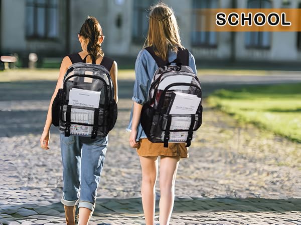 Clear Backpack,Large Clear Bag Stadium Approved Heavy Duty PVC Transparent See Through Backpacks for College,Stadium,Work,Security,Festival,Red - color: Red