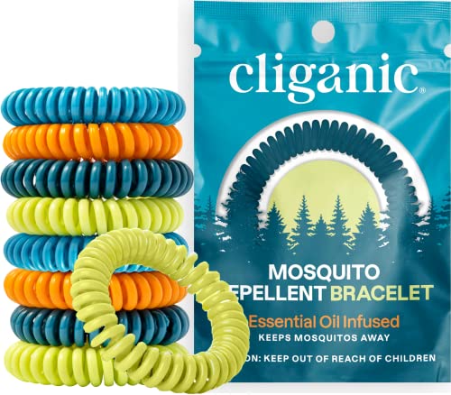 Cliganic 25 Pack Mosquito Repellent Bracelets for Adults & Kids - Natural DEET-Free Bands, Individually Wrapped - size: Pack of 25