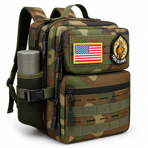 9L Mini Tactical Backpack for Men Women,Small Military Tactical Backpack for Sport,Gym,Hiking,Travel,Camping (Jungle Camo) - color: Jungle Camo