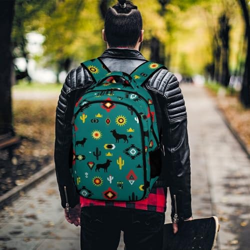Casual Lightweight Laptop Backpack Southwestern Native American, Cute Travel Daypack with Tumbler Holder for College Nurse Teacher Work Commute - color: Pattern (268)