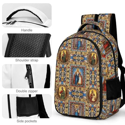 Laptop Backpack Catholic Saints Images, Work Backpack with Breathable Shoulder Straps for Office Commute - color: Pattern (323)