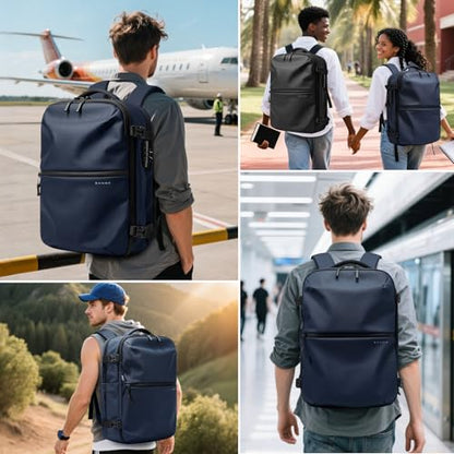 BANGE Travel Backpack with TSA lock version can hold 15.6 inch Laptop suitable Daily Commute and Overnight Flight Approved Anti-theft Bag - color: Blue