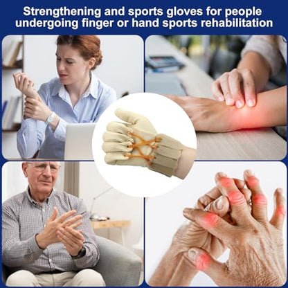 Cuffbow Deluxe Traction Exercise Glove Finger Flexion Exercise Glove for Handed Rehabilitation Increasing Strength Flexion of Joints and Fingers, Hand Exerciser, Small/Medium(Right) - color: Right