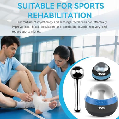 iECO Cold Massage Roller Ball - Ice Roller Ball for Muscles Deep Tissue, Cold & Heat Therapy, Plantar Fasciitis Roller - color: Ice Boat+ice Hockey+ice Ball