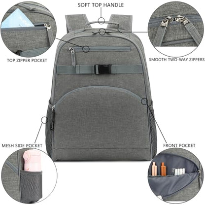 FlowFly Kids Backpack for Toddler Boys Girls, Simple Lightweight Bookbag for Daycare Kindergarten Elementary School Travel, Small Modern Bag (Large), Grey - color: Grey, style: Kids Large: 17l
