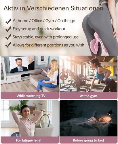 Pelvic Floor Exercise Device Available in 35 lb and 49 lb Resistance, Kegel and Inner Thigh Muscle Trainer, Home Workout Equipment for Postpartum Recovery, Women and Men, with Band - color: Pink