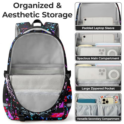 WOBAGMEN Cute Gaming Backpack for Teen Boys Girls, Large Capacity Multi-Pocket School Bag Fits 15.6" Laptop, Lightweight Durable Daypack for School and Travel (Gaming, M) - color: Gaming