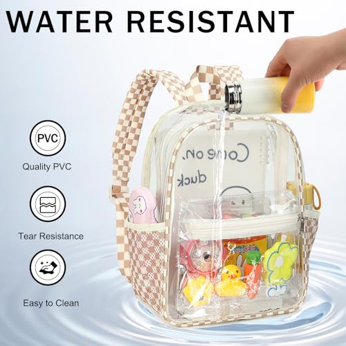 CAMTOP Clear Backpack for Stadium Events Approved Women Girls, Small Clear Bag for Concert, Work, Sporting Festival, Water Resistant Transparent Bag for School