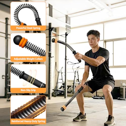 Weighted Ropeless Battle Ropes, Heavy Duty Portable Cordless Battle Ropes for Home Gym, Workout Exercise Rope for Strength Training, Fitness Equipment for Men & Women, Home Gym Equipment(Black)