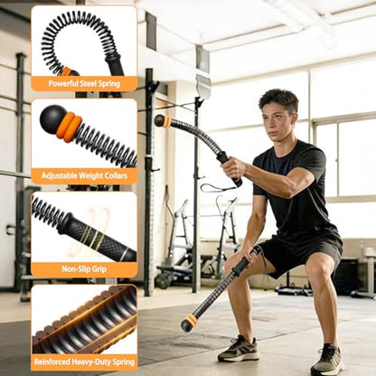 Weighted Ropeless Battle Ropes, Heavy Duty Portable Cordless Battle Ropes for Home Gym, Workout Exercise Rope for Strength Training, Fitness Equipment for Men & Women, Home Gym Equipment(Black)