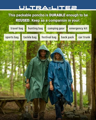 FROGG TOGGS Ultra-lite2 Waterproof, Breathable Rain Poncho, Adult and Youth Sizes - color: Carbon Black, style: Adult