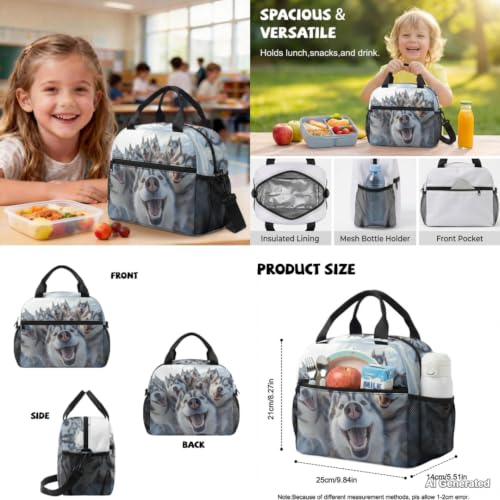 Dog Backpack for Kids Girls Backpack with Lunch Box Pencil Case and Water Bottle Holder Set 4 Pieces Cute Backpacks for Teen Girls Back to School Bags with Adjustable Straps - color: Dog