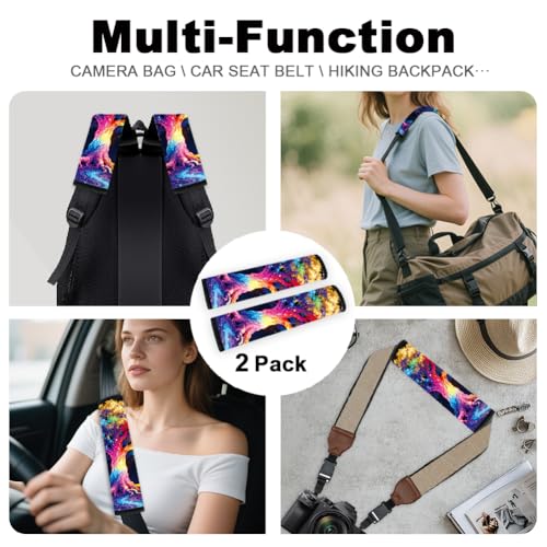 2Pcs Soft Auto Seat Belt Cover Pads, Rainbow Tree of Life Car Seatbelt Shoulder Cushion for Comfortable Driving, Compatible with All Cars' Seatbelt and Backpack Straps 11x2.4inch - color: Tree of Life