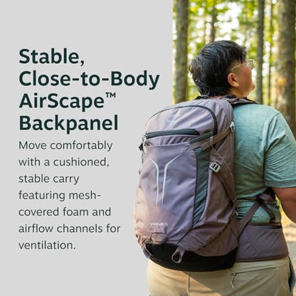 Osprey Sportlite 25L Lightweight Hiking Backpack for Men and Women - Everyday Hiking Bag - Travel Daypack, Raven Black, Extended Fit - color: Raven Black, style: 25l - Extended Fit