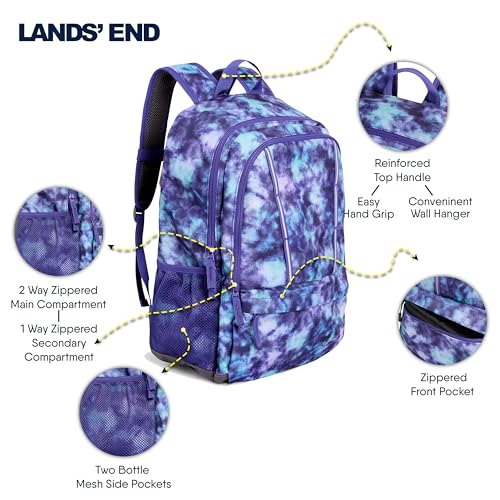 Lands' End Unisex Kids Large ClassMate Lightweight Durable Elementary School Backpack, Plum - color: Plum