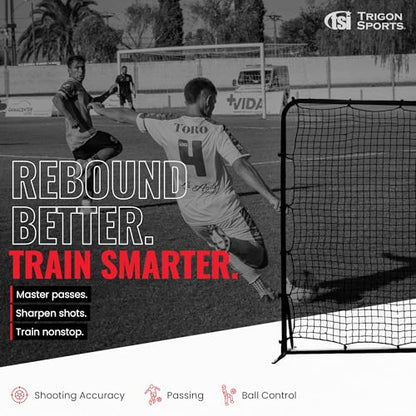 Trigon Sports Soccer Rebounder Net, 6’ x 12’ Bounce Back Net Soccer Goals for Backyard, Easy Setup, Kick Back Trainer for Passing, Ball Control & Volley Practice for Kids, Teens & Adults