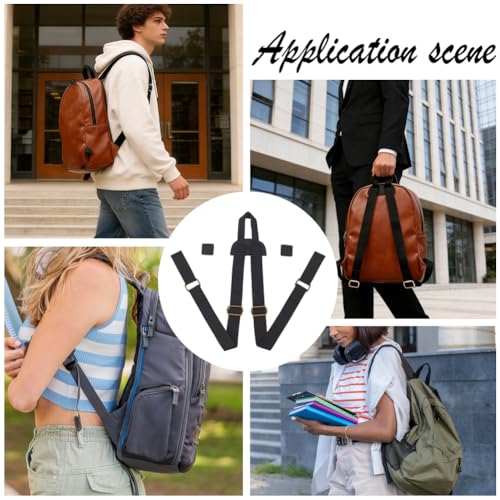 Backpack Straps Replacement Adjustable PU Leather Canvas Shoulder Strap Sewing Mount Belts for Backpacks Rucksack Daypack Laptop Back Pack Business Work Bag Travel Study DIY Craft(Brown) - color: Black