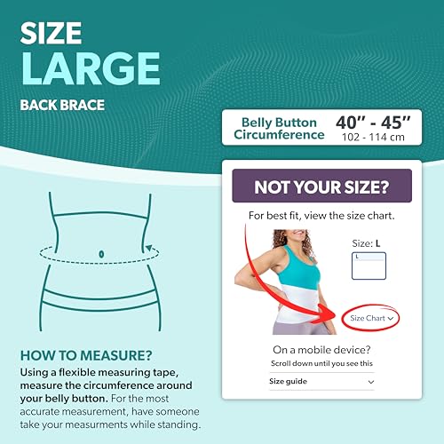 BraceAbility Low Back Compression Brace - Wraparound Lumbar Support Belt for Herniated or Bulging Discs, Pinched Nerve Pain Relief, Degenerative Disc Disease and Hip Strains for Men and Women (L) - size: L