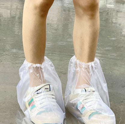 2026 New 10 Pairs Shoe Covers Boot Covers Plastic Disposable Waterproof Shoe Covers for Men and Women Rain Outdoor Indoors Overshoes (Transparent) - color: Transparent
