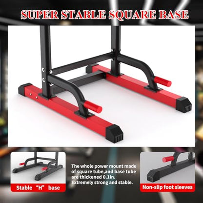 K KINGKANG Pull Ups Dip Station, Power Tower for Home Gym Fitness Exercise - color: Black