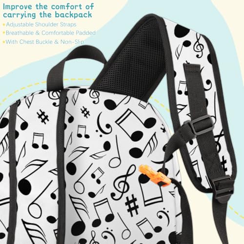 Black And White Music Laptop Backpack for Women Men, Musical Notes Work Travel Computer Backpacks, 18.3 Inch Large Computer Nurse Teacher Bags Casual Daypack - color: Multicolor 16
