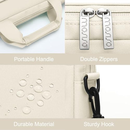 MOSISO Laptop Shoulder Bag 15.6 inch, 15-15.6 inch Computer Bag Compatible with MacBook Pro 16 inch, HP, Dell, Lenovo, Notebook with 2 Raised&1 Flapover&1 Horizontal Pocket&Handle&Belt, Sand - color: Sand, size: 16 inch