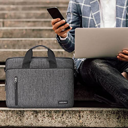 KIZUNA Laptop Bag Case 15.6 Inch Computer Shoulder Messenger Sleeve Briefcase For 16" MacBook Pro M1 M2 Max/MacBook Air 15 M2/16 Lenovo IdeaPad Flex 5i/Thinkbook 16+ /Dell XPS 15, Grey - color: Grey, size: 15-15.6 Inch