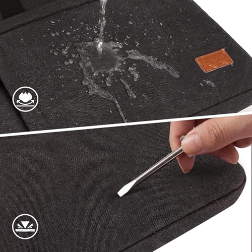 ESTARER Laptop Bag 17-17.3 Inch, Protactive Computer Bag Men, Water-resistant Canvas Laptop Case Slim Laptop Sleeve Fits Dell XPS/HP Pavilion/Ideapad/Acer/HP Omen/LG Gram, Dark Grey - color: Dark Grey-canvas, size: 17-17.3 Inch