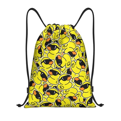 Gianlaima Duck Sunglasses Cartoon Animal Funny Drawstring Bags Backpack Bag Sport Gym Sack String Bag Yoga Dance Travel Bag For Men Women - color: Black36