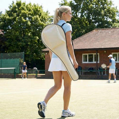 Tennis Bag Lightweight and Padded Tennis Rackets Cover with Adjustable Shoulder Strap - color: white, size: 31"x11.4"