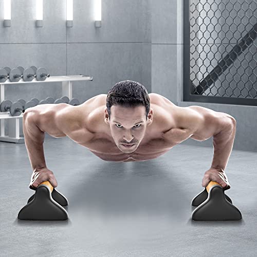Push Up Bars, Wooden Push Up Handles for Floor, Sturdy Pushup Stands for Men & Women Home Gym Strength Training Equipment Fitness, Wood Pushup Bar Handle Grip, 2 Pack