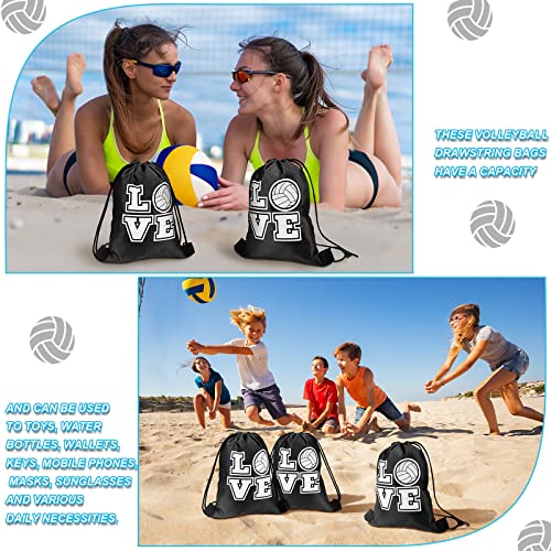 Tanlade 24 Pcs Drawstring Bags Cinch Sack Candy Drawstring Bag Goodie Favor Bags Supplies Gifts for Sports Party Men Women(Volleyball,7 x 10 Inch) - size: 7 x 10 Inch, style: Volleyball