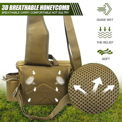 Shaddock Fishing Portable Backpack Waist Bag with Rod Holder, Fly Fishing Sling Crossbody Fanny Pack for Fishing Camping Hiking Men Women Gift