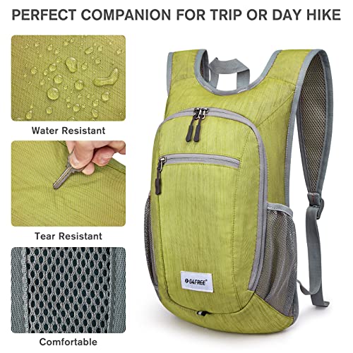 G4Free 10L/15L Hiking Backpack Lightweight Packable Hiking Daypack Small Travel Outdoor Foldable Shoulder Bag - color: Light Green, size: 10L