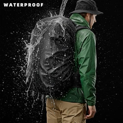 Waterproof Rucksack Cover Backpack Rain Cover 30L-100L for Travel Climbing Hiking (Black+Green, 40L-50L) - color: Black+green, size: 40L-50L