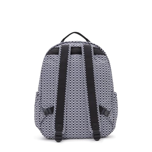 Kipling Women's Seoul 15" Laptop Backpack, Durable, Roomy with Padded Shoulder Straps, Built-In Protective Sleeve - color: Signature Print, size: 12.75''L x 17.25''H x 8''D