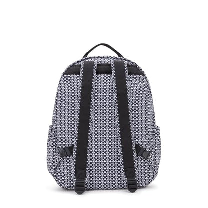 Kipling Women's Seoul 15" Laptop Backpack, Durable, Roomy with Padded Shoulder Straps, Built-In Protective Sleeve - color: Signature Print, size: 12.75''L x 17.25''H x 8''D