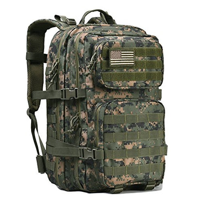 REEBOW GEAR Military Tactical Backpack Large Army 3 Day Assault Pack Molle Bag Backpacks (Woodland Camo) - color: Camo Woodland