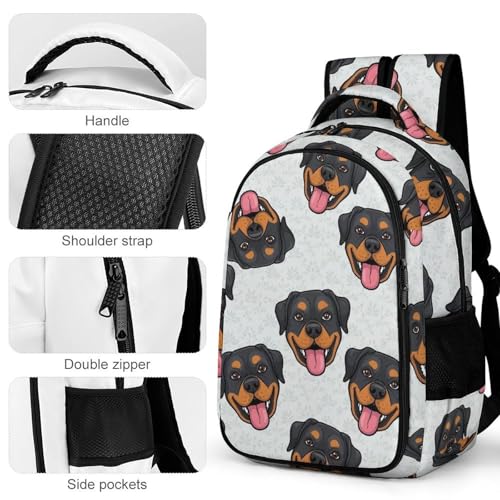 Nurse Teacher Travel Backpack Rottweilers And Thistles Purse, Cute Laptop Backpack with Tumbler Holder for Women College Work Casual Daypack - color: Pattern (318)
