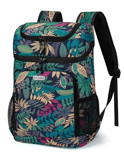 BAGLHER Lightweight Insulated Cooler Backpack - 30 Cans, Leak-Proof for Lunch, Picnic, Hiking, Camping Trips - color: hawaii-titan