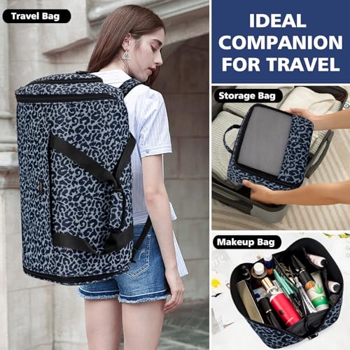 Convertible Garment Bags for Travel - Carry on Garment Duffle Bag with Backpack Straps for Men Women, 4 in 1 Large Travel Duffel Bags with Shoes Compartment Hanging Suit Dress Weekender Bag 3pcs Set - color: D4-Blue