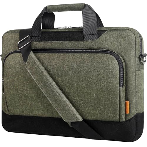 DOMISO Laptop Sleeve Case Large Capacity Shoulder Bag Compatible with 17-17.3 inch Dell XPS/HP Gaming Pavilion 17 / Chromebook 317, Dark Green - color: Dark Green, size: 17 - 17.3 Inch