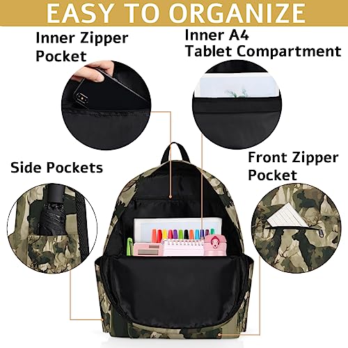 Camouflage Military Kids Backpack for Boys Girls Deer Animal Preschool Toddler Backpack Kindergarten Nursery Bookbag Travel Children Lightweight School Bag - color: Camouflage