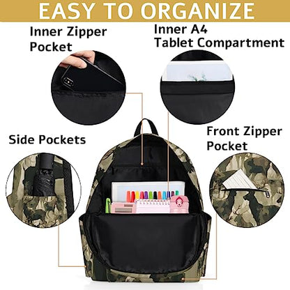 Camouflage Military Kids Backpack for Boys Girls Deer Animal Preschool Toddler Backpack Kindergarten Nursery Bookbag Travel Children Lightweight School Bag - color: Camouflage